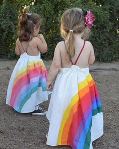 Rainbow beach tutu dress